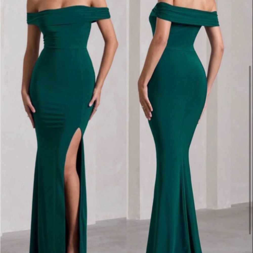 Club L London Strapless Green Gown